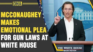 Actor Matthew McConaughey makes emotional plea for gun laws at White House