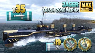 Destroyer Jäger is hunting on map Crash Zone Alpha - World of Warships