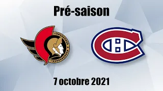 Sénateurs vs Canadiens - Faits saillants - Pré-saison - 7 oct. 2021