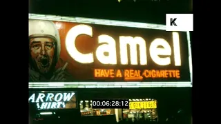 1960s New York, Times Square at Night, Home Movies, 16mm