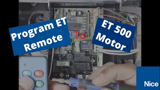 How to program an ET remote to an ET 500 Gate Motor