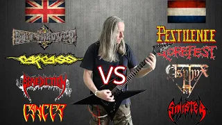 British Death Metal VS Dutch Death Metal (Old School Death Metal Guitar Riffs Battle)