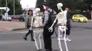 Funny Mime, Full dance (Skeletons)#shorts