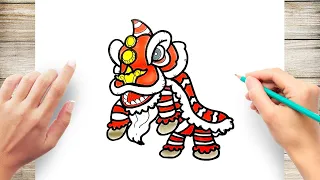 How To Draw Chinese Lion Dance