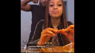 TOOSII AND SAMARIA IG LIVE CRAB MUKBANG FEAT. TOOSII TIK TOK DANCE CHALLENGE| SAMARIA SURPRISE END