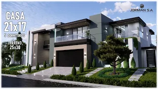 Modern House Design |21x17m 2 Storey | 5 Bedrooms Family Home