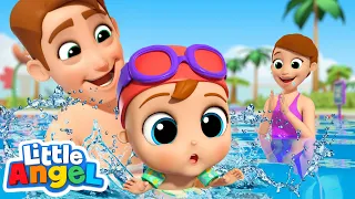 Learning To Swim | Swimming Song | Little Angel Kids Songs & Nursery Rhymes