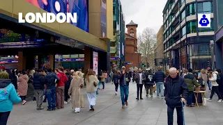 London Walk 🇬🇧 West End, Tottenham Court Road to Leicester Square | Central London Walking Tour. HDR