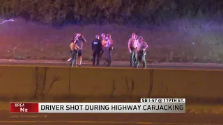 Driver shot during highway carjacking