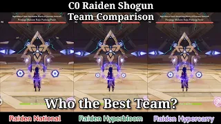Raiden National vs Raiden Hyperbloom vs Raiden Hypercarry.Who the best team? Raiden Shogun Team Comp