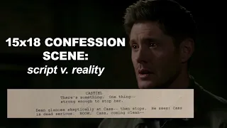 castiel's love confession: script versus reality (supernatural 15x18)