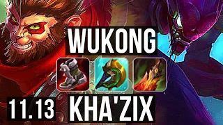 WUKONG vs KHA'ZIX (JUNGLE) | 1400+ games, Legendary, 10/3/7, 800K mastery | EUW Master | v11.13