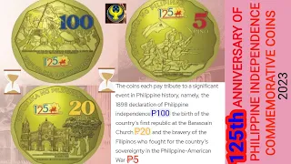 100, 20, and 5 Piso BSP Coins (125th Anniv. of Philippine Independence 2023 Commemorative  Coins)