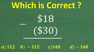 $18 dollars minus ($30 dollars) = ? Basic Math and Accounting!