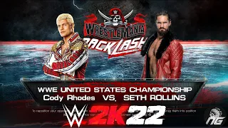 Cody Rhodes vs Seth Rollins EXTREME RULES WWE 2K22 Gameplay 4K 60FPS (FULL MATCH)