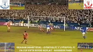 EVERTON FC V LIVERPOOL FC– GRAEME SHARP SCORES FOR EVERTON FC–FA CUP 5TH ROUND REPLAY 1991