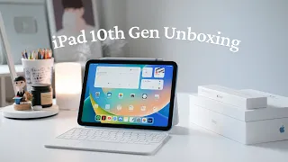 iPad 10th Gen Unboxing (Blue) + Accessories | Apple Pencil, Magic Keyboard Folio, Paperlike