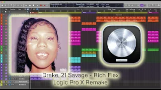 Drake, 21 Savage - Rich Flex (Instrumental) | Logic Pro X Remake