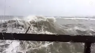 Big Wave Breaks Through Window (1st person view)