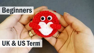 Crochet: How to do a pocket hug heart FOR BEGINNERS 💖HOW TO CROCHET Small Gifts  RAOCK Valentine Day