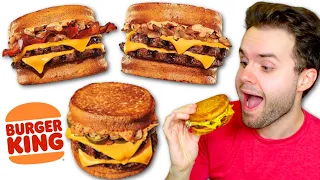Burger King's NEW Whopper Melts REVIEW! Spicy, Bacon + Original!