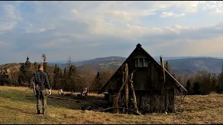 Night in a mountain Log Cabin | 5 Day Trekking | Bushcraft Solo Overnight | Episode 2/2