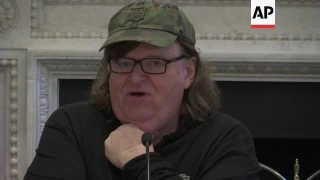 Documentary maker Michael Moore holds a press conference to discuss 'Where To Invade Next'