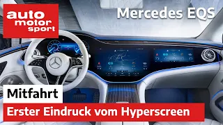 Mercedes EQS: Die erste Mitfahrt im Elektro-Mercedes mit XXL-Display - Review | auto motor und sport