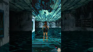 Self-aware Lara Croft encounters a Barracuda in Tomb Raider 2