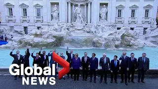 G20 summit: Leaders toss coins into Rome’s iconic Trevi Fountain