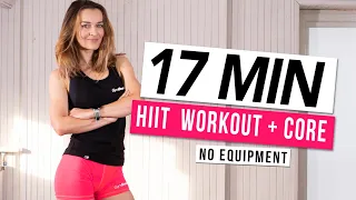 17 min HIIT Cardio + Core / No Equipment Workout  /  Monika Kolakowska