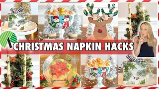 NEW CHRISTMAS DIYS USING DOLLAR TREE NAPKINS l Napkin Decoupage Decor l Dollar Tree Napkin Hacks