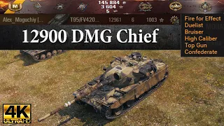 T95/FV4201 Chieftain video in Ultra HD 4K🔝 12961 dmg, 6 kills, 1003 exp 🔝 World of Tanks ✔️