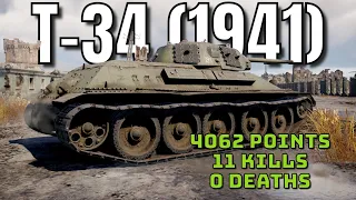 4072 Points/11 Kills/0☠️ - T-34 (1941) - Realistic Battles - War Thunder Gameplay [1440p 60FPS]