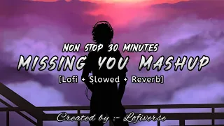 Missing You Mashup 😔 | [Lofi + Slowed + Reverb] | Non Stop 30 Minutes Love Songs | Lofiverse...