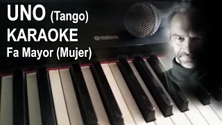 "UNO" TANGO - KARAOKE Tono MUJER (Con Letra) en PIANO - Para cantar en el BAR
