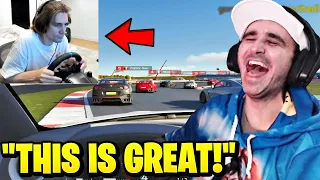 Summit1g Reacts to xQc FUNNY Sim Racing & Sodapoppin IRL Racing Porsche 911 GT3!