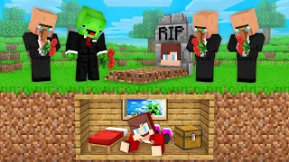 JJ Built a HOUSE inside the GRAVE To Prank Mikey in Minecraft (Maizen)