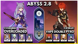 2.8 Spiral Abyss Floor 12 (9 Stars) C5 Keqing & C4 DILUC - Genshin Impact