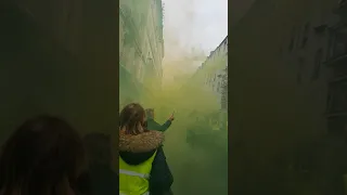 Manifestation Gilets Jaunes Acte 25 Paris 4 mai 2019 #8 Rue Oberkampf fumée jaune