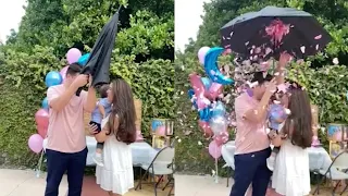 Couple Have Beautiful Umbrella Gender Reveal