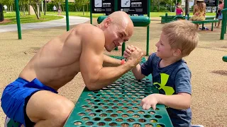 Strongest 4 Year Old Boy VS Bodybuilder Armwrestling Battle