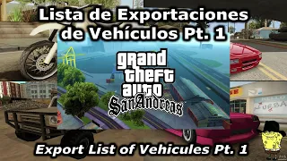 Lista de Exportaciones de Vehículos-GTA San Andreas (Lista 1)