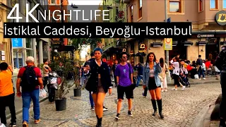 Istanbul Istiklal Street Nightlife October 2022  Walking Tour | 4k UHD 30fps | MY CITY WALKS