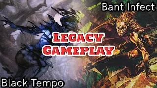 MTG Legacy 1K event | Round 3: Black Tempo Scam vs Bant Infect