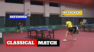 Attacker vs Defender | Classical Table Tennis Match