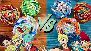 BOMBERS VS VICTORIES! | Hikaru, Hyuga & Rantaro VS Drum, Delta & Amane | Beyblade Burst Sparking/GT