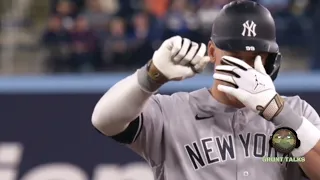 Aaron Judge covers his eyes after hit.. He is about to go on a TEAR