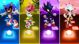 Sonic Exe 🆚 Amy Exe 🆚 Dark Sonic 🆚 Silver Sonic Exe || Tiles Hop Gameplay 🎯🎶