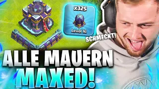 🤤😱F2P ALLE Mauern LVL 16 MAXED! - SOOO SATISFYING! | Clash of Clans Free2Pass Challenge!